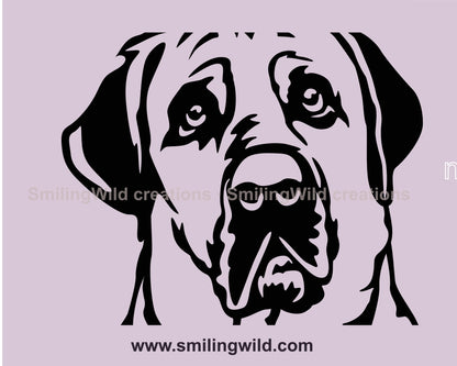 Broholmer SVG Hund Vektor Grafik Clip Art, Broholmer digitale Vektorgrafik Datei