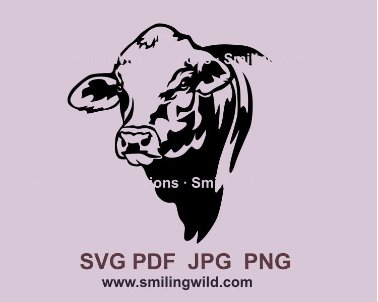 Beefmaster cattle svg vector design, bull cuttbale clip art file