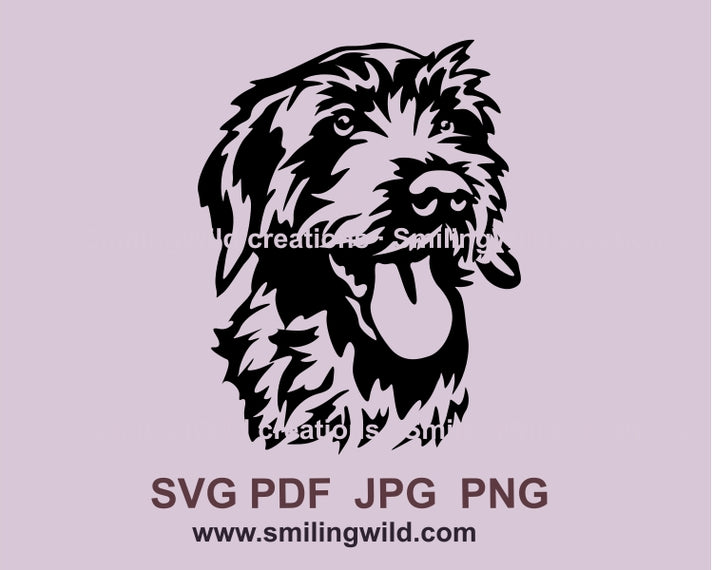 Cutable Doge Wirehaired Pointing Griffon svg clip art portrait, dog cuttable design ...