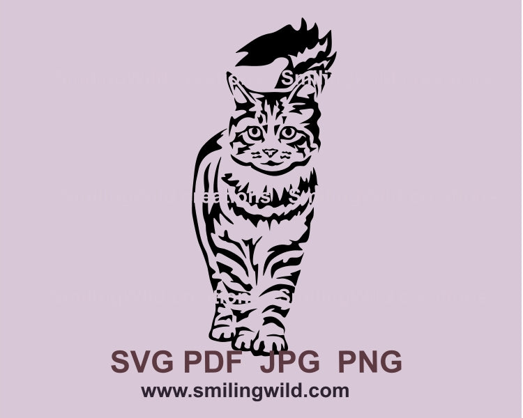 Tabby Katze SVG schneidbare Vektor ClipArt