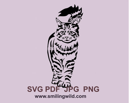 Tabby cat svg cuttable vector clip art