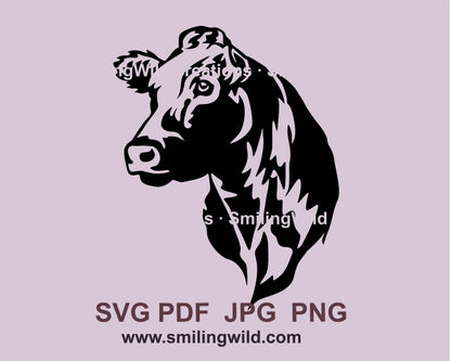 Belgian blue cow svg vector file, Belgian blue cattle clip art cuttable design