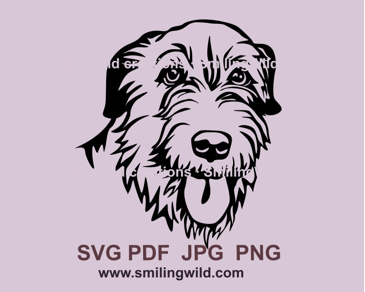 Dog svg cclip art, Irish woulfhound svg cuttable vector portrait