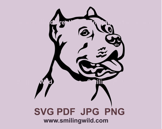 American pit bull terrier svg clip art