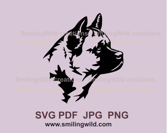 American akita svg clip art portrait, dog vector graphic digital vector graphic file