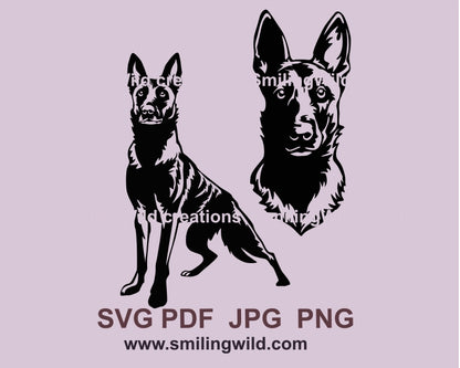 Dutch shepherd svg dog vector clip art