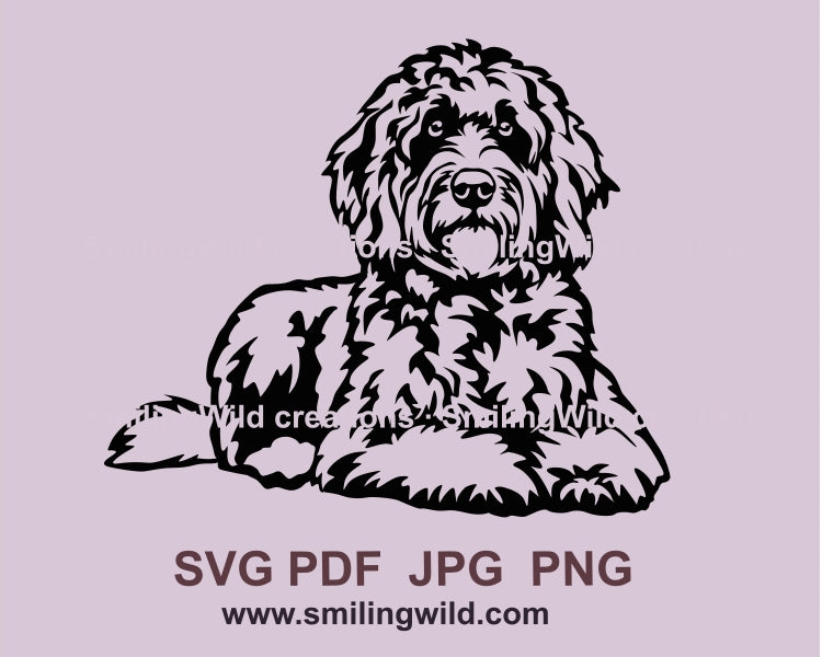 Goldendoodle svg cuttable vector clip art file