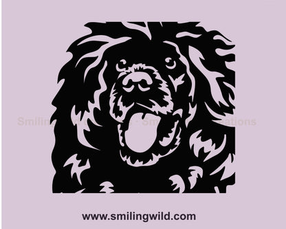 Portuguese water dog svg vector graphic clip ar