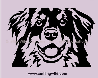 Australian Shepherd SVG Hund Vektor Grafik ClipArt, schwarz und braun Australian Shepherd digitale Vektor Grafik-Datei