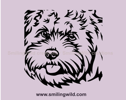 Cavapoo svg cuttable clip art portrait