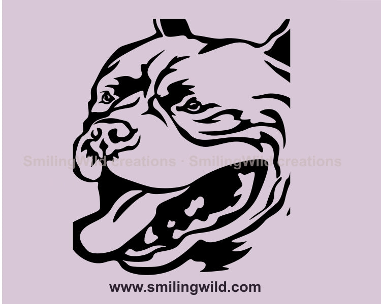 American Bully SVG Portrait, Hund Vektor Grafik Clip Art