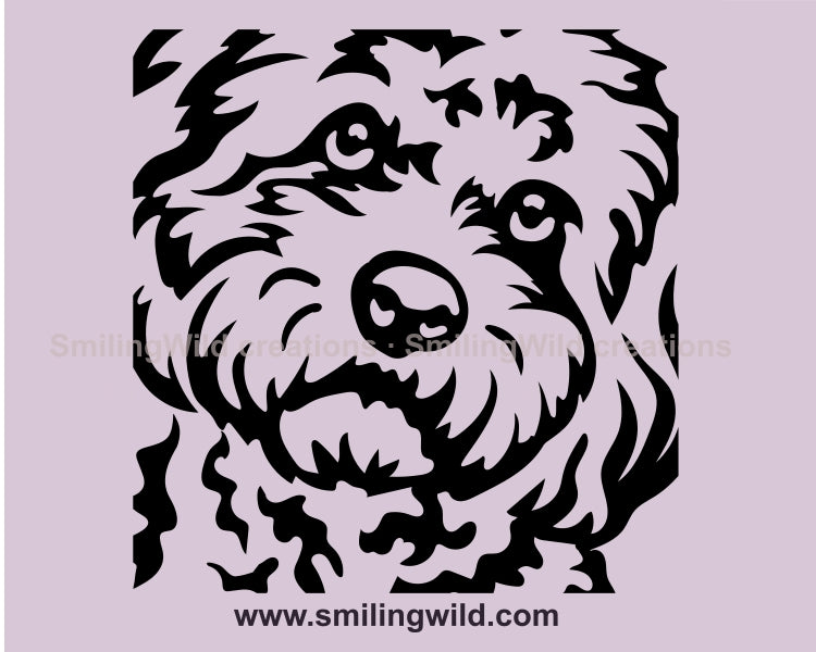 Goldendoodle svg cuttable clip art portrait