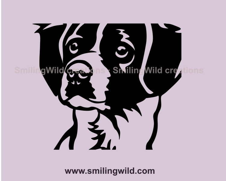 Brittany spaniel svg portrait, dog svg vector graphic clip art, Brittany spaniel digital vector graphic file