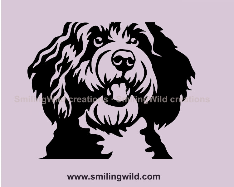 Bernedoodle SVG Hund Vektor Grafik Clip Art, Bernedoodle Hund digitale Vektorgrafik Datei