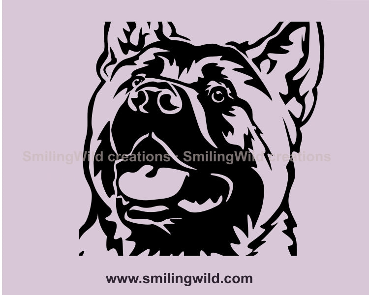 American akita svg clip art design, dog vector graphic digital vector graphic portrait