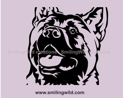 American akita svg clip art design, dog vector graphic digital vector graphic portrait