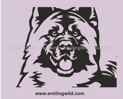 American akita svg dog vector graphic clip art, American akita digital vector graphic file