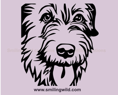 Hund SVG Clipart, Irish Wolfhound SVG schneidbares Vektorportrait