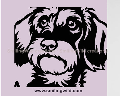 Wire Haired Dachshund svg clip art, dog vector graphic file (Copy)