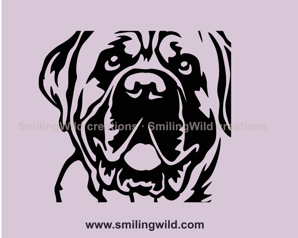 Englischer Mastiff SVG-Porträt, Hund Vektor Grafik ClipArt, Englischer Mastiff digitale Vektorgrafik-Datei (Kopie)