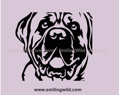 English mastiff svg portrait, dog vector graphic clip art, English mastiff digital vector graphic file (Copy)