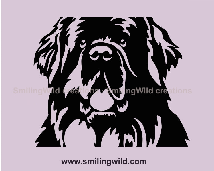 Neufundländer SVG, Vektor Clip Art Portrait, Hund SVG