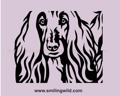 Afghan hound dog svg clip art double portrait, Afghan hound vector graphic file, dog double portrait