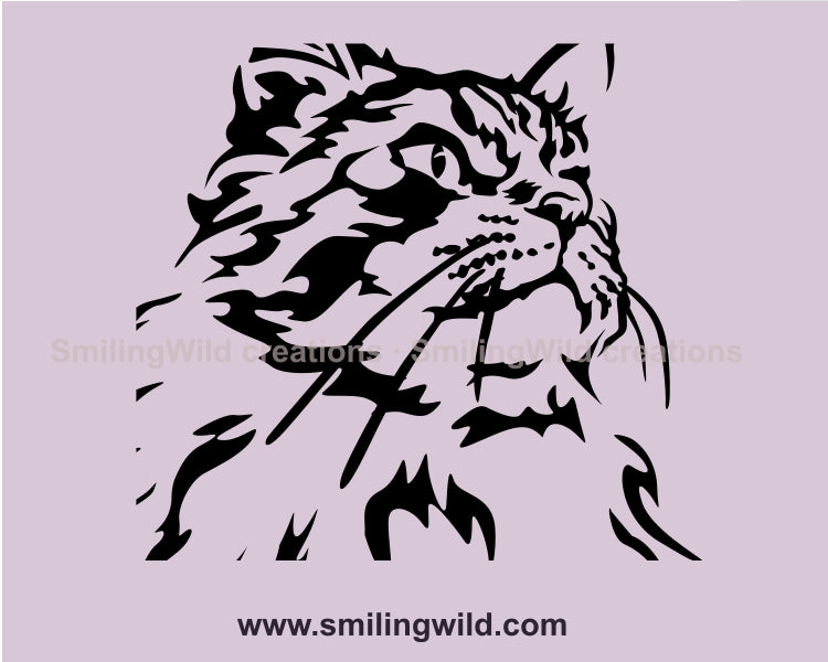 Maine coon cat svg portrait, cat cuttable vector graphic clip art