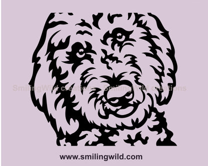 Goldendoodle SVG, schneidbares ClipArt-Porträt