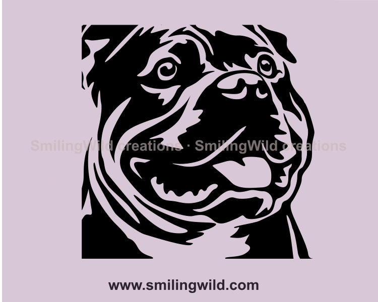 American Bully SVG Hund Vektor Grafik Clip Art, American Bully digitale Vektorgrafik Datei