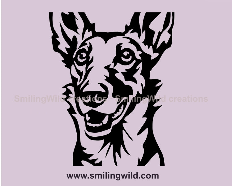 Podenco Andaluz svg dog vector graphic clip art, Podenco dog digital vector graphic file