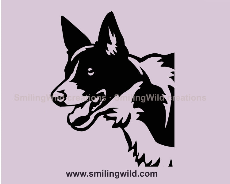 Smooth border collie svg clip art, running dog cuttable vector file