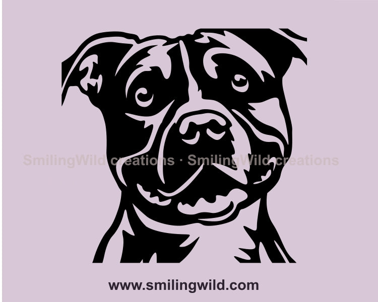 American Staffordshire Terrier SVG, Vektorgrafik, schneidbare ClipArt, Ganzkörperdesign