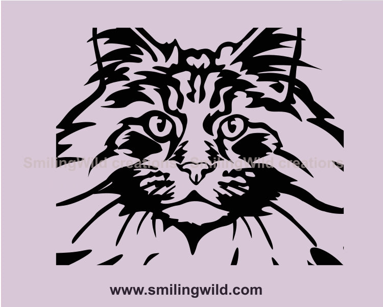 Liegende Maine Coon Katze SVG ClipArt Design