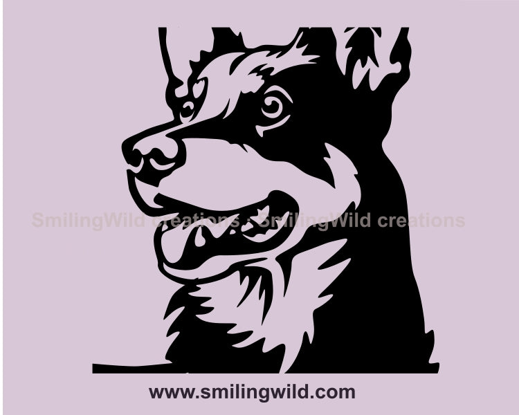 Australian kelpie svg dog clip art files, lying dog vector graphic digital design