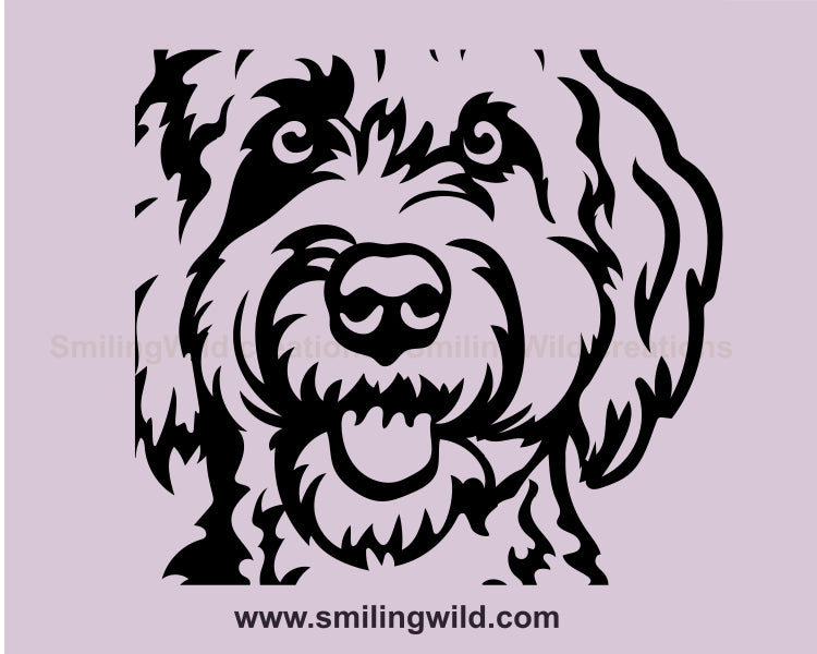 Goldendoodle svg vector portrait