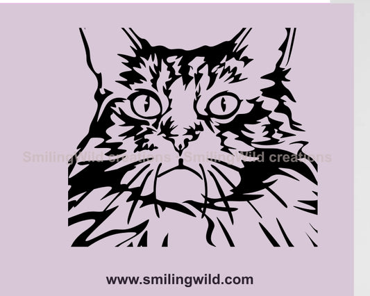 Maine coon cat svg cuttable vector graphic clip art