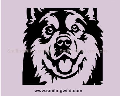 Malamute SVG, schneidbares ClipArt-Gesichtsdesign, Hunde-Vektorgrafik