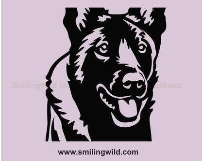 Jumping Dutch shepherd svg vector clip art, dog agility svg