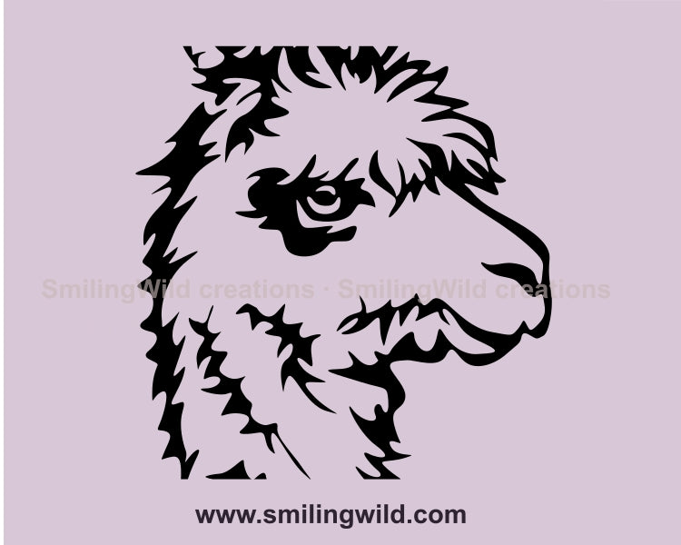 Alpaca svg clip art face design