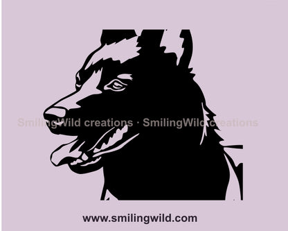 Australian kelpie dog svg clip art portrait, dog vector graphic file