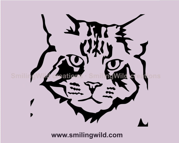 Liegende Maine Coon Katze SVG Portrait, Katzen Vektordatei, schneidbares Katzen Clip Art Design