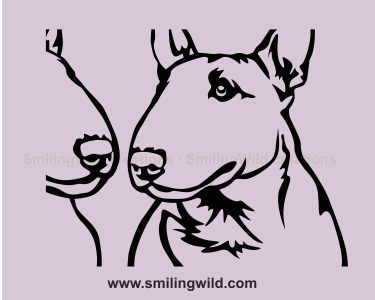 Bull terrier double portrait svg clip art