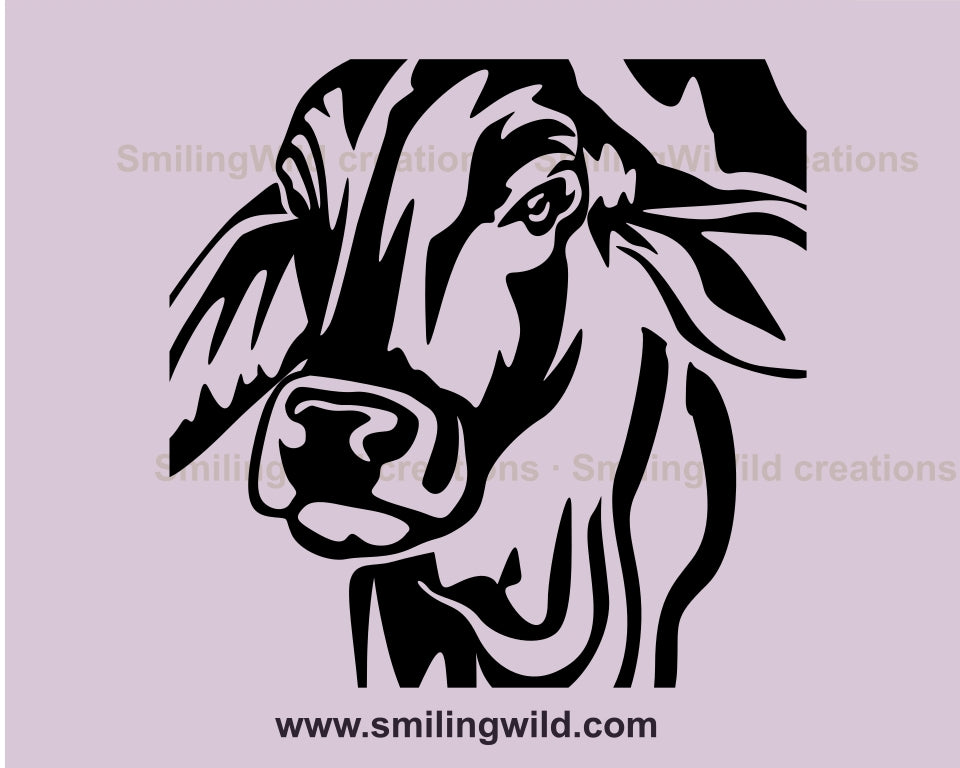 Brahman cattle svg clip art, Brahman cow vector graphic design ...