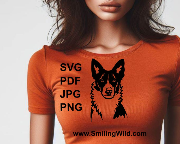 Glattes Border Collie SVG-Porträt