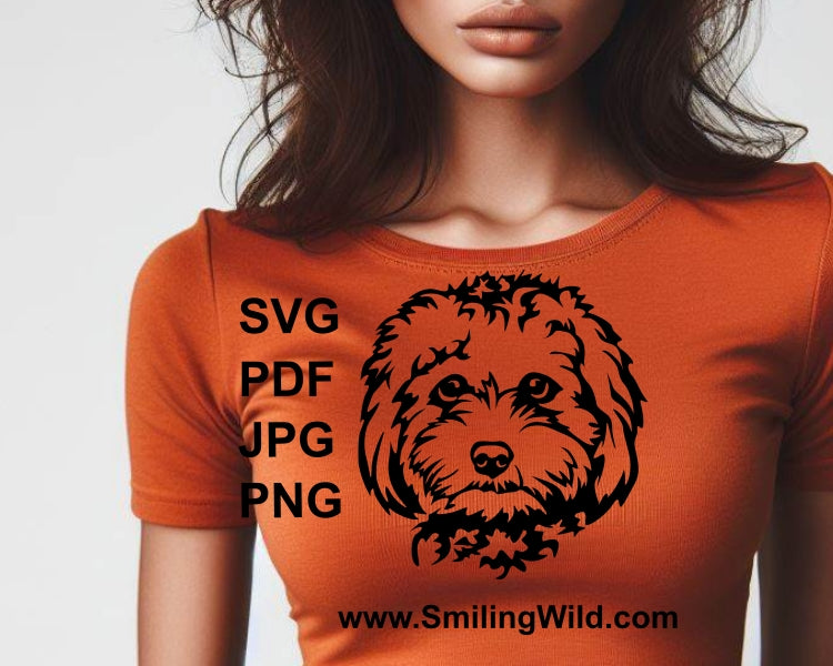 Cavapoo svg vector clip art digital design, dog svg digital art