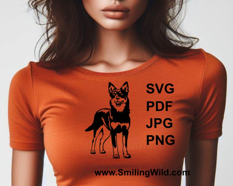 Australian Kelpie SVG Hund ClipArt-Dateien, Hund Vektor Grafik digitales Design