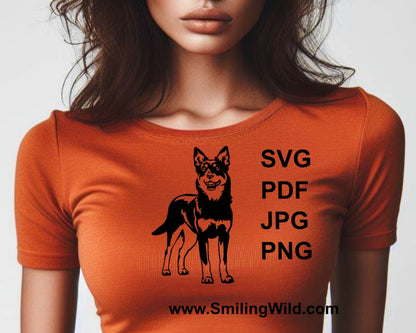 Australian kelpie svg dog clip art files, dog vector graphic digital design