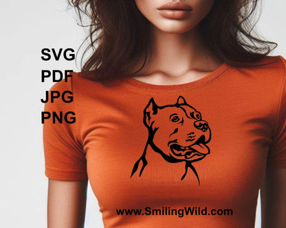 American pit bull terrier svg clip art