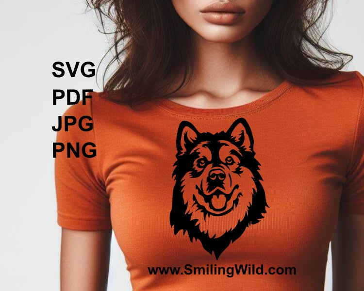 Malamute svg cuttable clip art face design, dog vector graphic